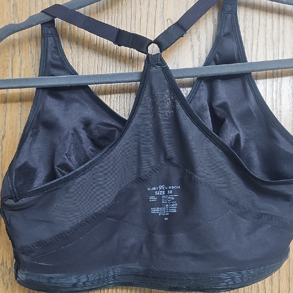 Ruby Ribbon Black Bra with Pink Accent - Picture 3 of 3